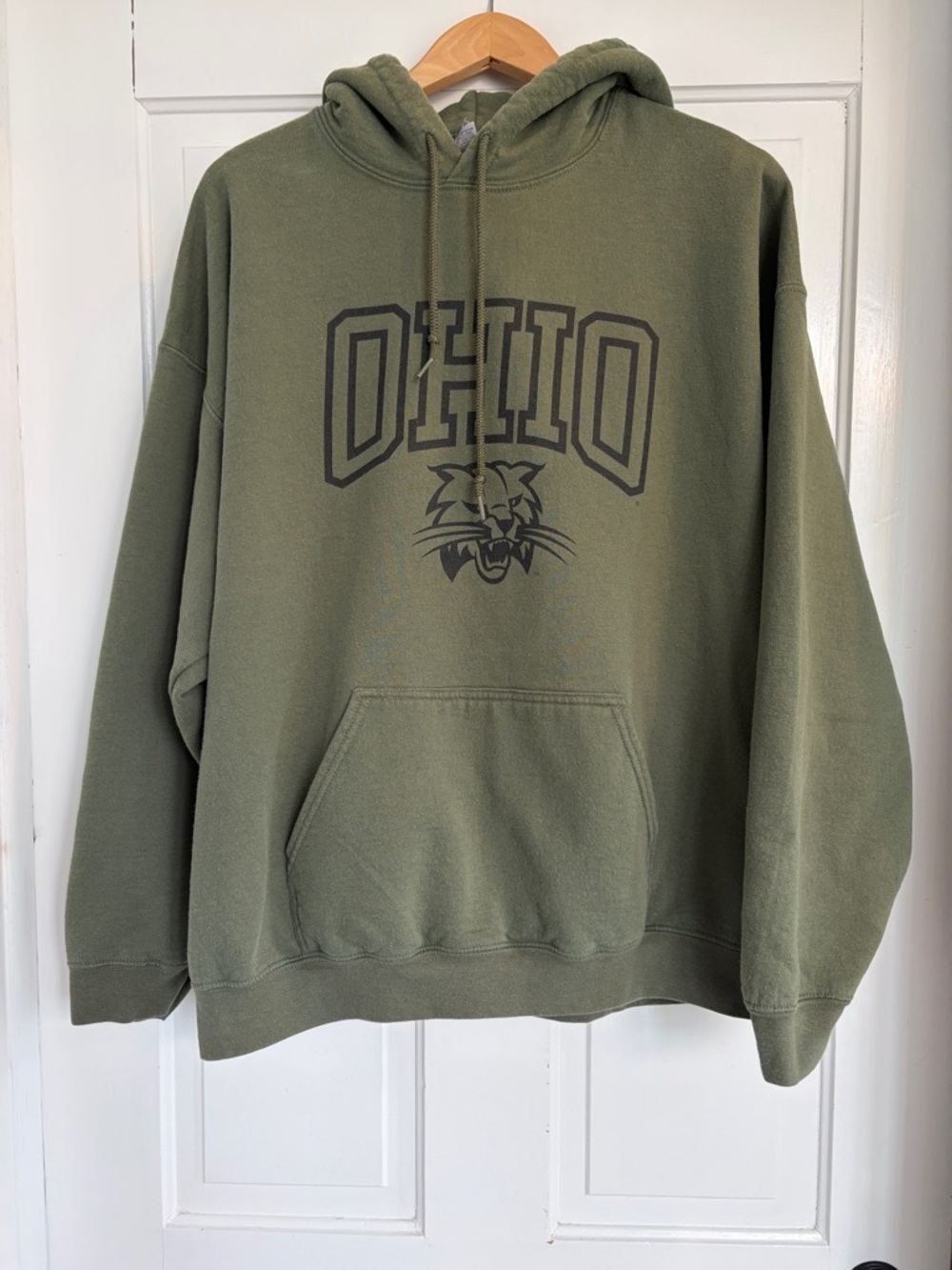 Ohio University Hoodie - Olive Green Men’s Hooded Sweatshirt Size XL